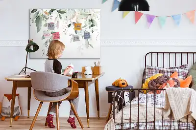 Popisovatelná magnetická tabule s motivem listů rostlin