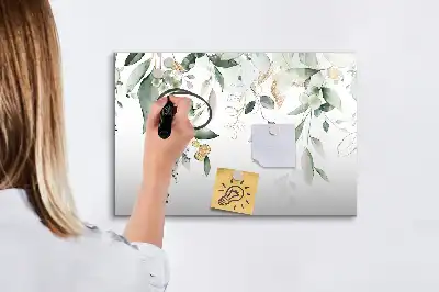 Popisovatelná magnetická tabule s motivem listů rostlin
