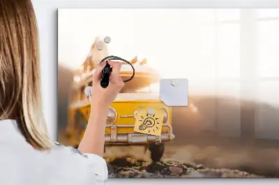 Popisovatelná magnetická tabule v designu Autodovolená