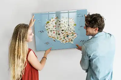 Magnetická kreslící tabule mapa zvířat Polska
