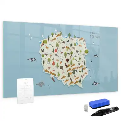 Magnetická kreslící tabule mapa zvířat Polska