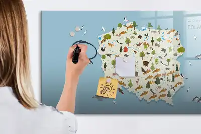 Magnetická kreslící tabule mapa zvířat Polska