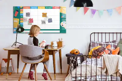 Magnetická kreslící tabule s motivem rozvrhu hodin
