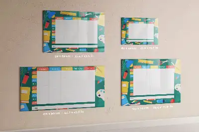 Magnetická kreslící tabule s motivem rozvrhu hodin