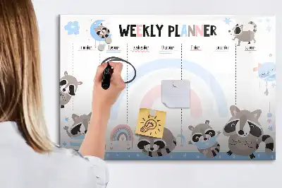 Magnetická kreslící tabule týdenní plánovač pro děti