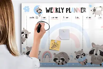 Magnetická kreslící tabule týdenní plánovač pro děti