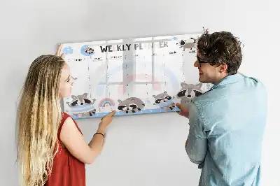 Magnetická kreslící tabule týdenní plánovač pro děti