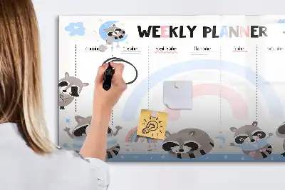 Magnetická kreslící tabule týdenní plánovač pro děti