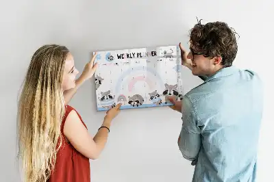 Magnetická kreslící tabule týdenní plánovač pro děti
