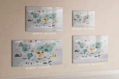 Popisovatelná magnetická tabule ve stylu kreslené mapy