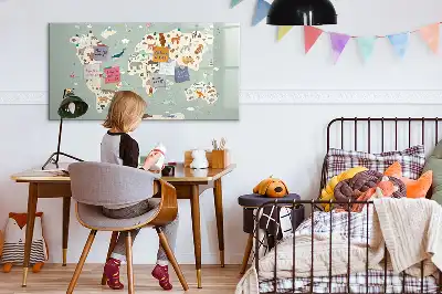 Magnetická kreslící tabule zvířecí mapa světa