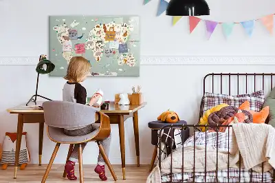 Magnetická kreslící tabule zvířecí mapa světa