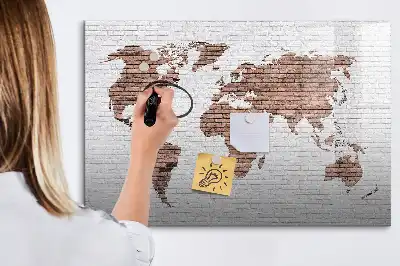 Magnetická kreslicí tabule cihlová mapa světa