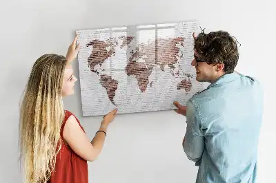 Magnetická kreslicí tabule cihlová mapa světa