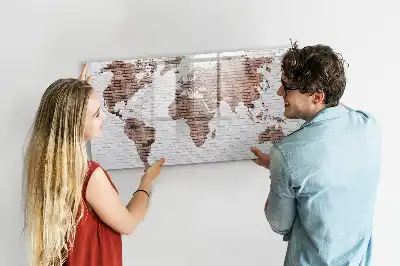 Magnetická kreslicí tabule cihlová mapa světa