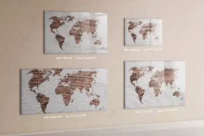 Magnetická kreslicí tabule cihlová mapa světa