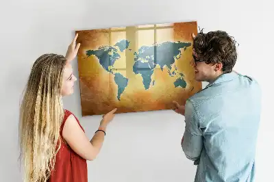 Magnetická tabule s motivem mapy stará mapa světa