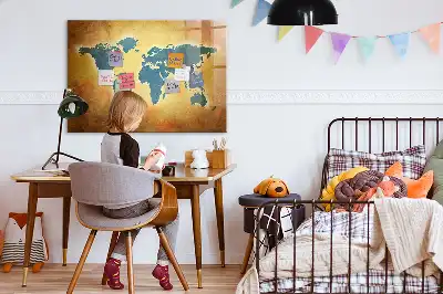 Magnetická tabule s motivem mapy stará mapa světa