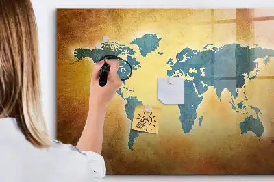 Magnetická tabule s motivem mapy stará mapa světa
