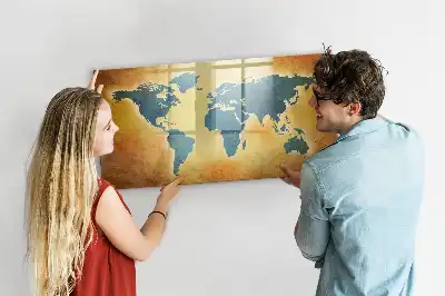 Magnetická tabule s motivem mapy stará mapa světa