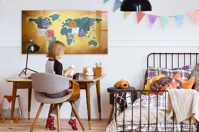 Magnetická tabule s motivem mapy stará mapa světa