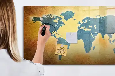 Magnetická tabule s motivem mapy stará mapa světa