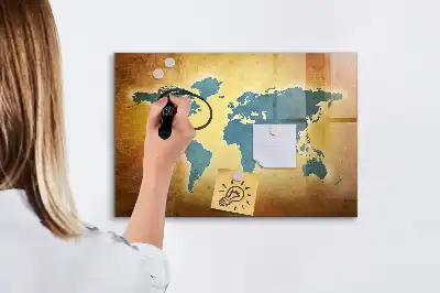Magnetická tabule s motivem mapy stará mapa světa