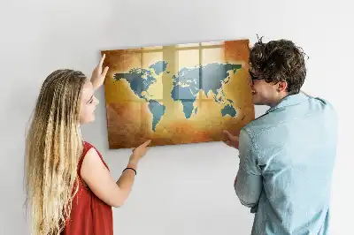 Magnetická tabule s motivem mapy stará mapa světa