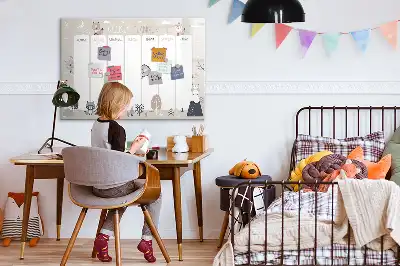 Popisovatelná magnetická tabule týdenní plánovač se zvířaty