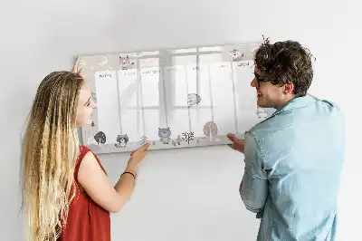Popisovatelná magnetická tabule týdenní plánovač se zvířaty