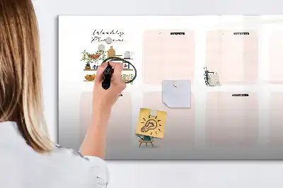 Magnetická tabule na týdenní plánování popisovatelná
