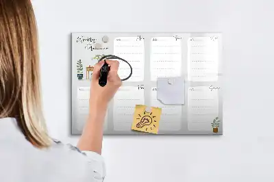 Magnetická kreslící tabule útulný plánovač na týden