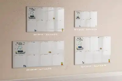 Popisovatelná magnetická tabule týdenní plánovač