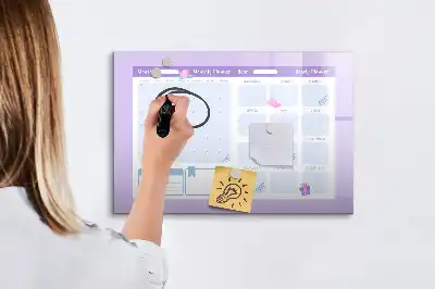 Magnetická kreslicí tabule v růžovém provedení jako roční plánovač