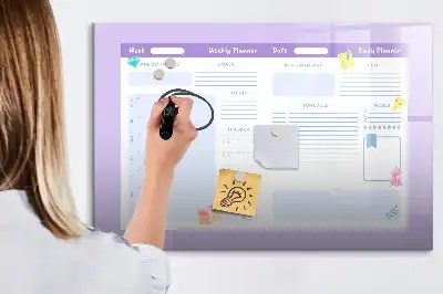 Popisovatelná magnetická tabule růžový roční plánovač