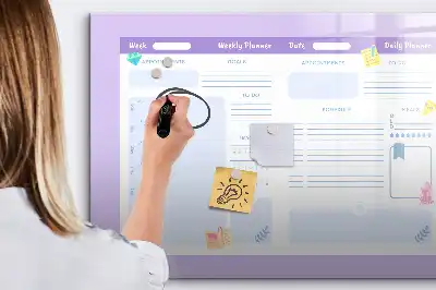 Popisovatelná magnetická tabule růžový roční plánovač