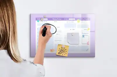 Popisovatelná magnetická tabule růžový roční plánovač