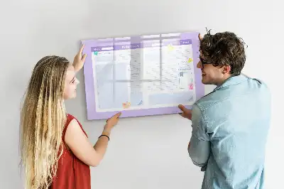 Popisovatelná magnetická tabule růžový roční plánovač