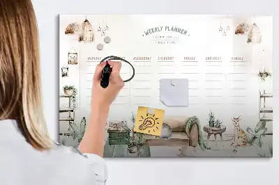 Magnetická popisovatelná tabule roztomilý plánovač