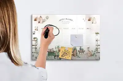Magnetická popisovatelná tabule roztomilý plánovač