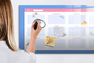 Magnetická tabule měsíční plánovač se smazatelným povrchem