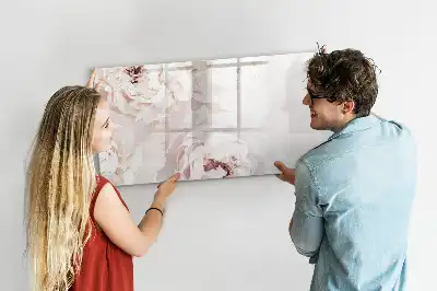 Magnetická kreslící tabule s motivem pivoňek