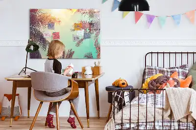 Magnetická popisovatelná tabule s motivem tropických palem