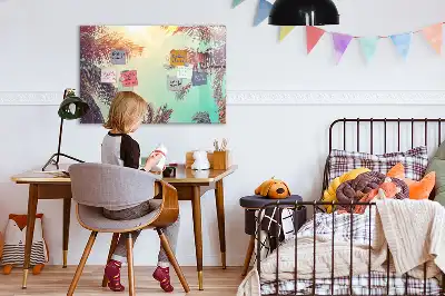 Magnetická popisovatelná tabule s motivem tropických palem