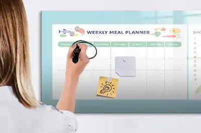 Magnetická tabule na plánování jídelníčku s možností psaní fixem