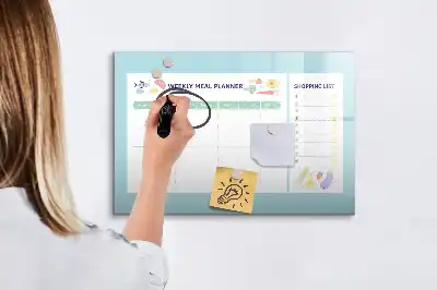 Magnetická tabule na plánování jídelníčku s možností psaní fixem