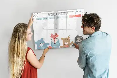 Popisovatelná magnetická tabule týdenní harmonogram