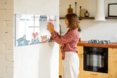 Popisovatelná magnetická tabule týdenní harmonogram