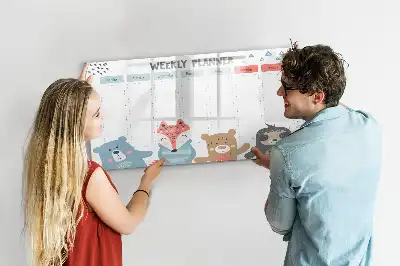 Popisovatelná magnetická tabule týdenní harmonogram