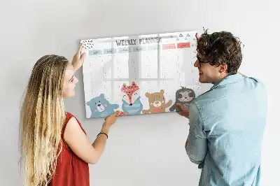 Popisovatelná magnetická tabule týdenní harmonogram